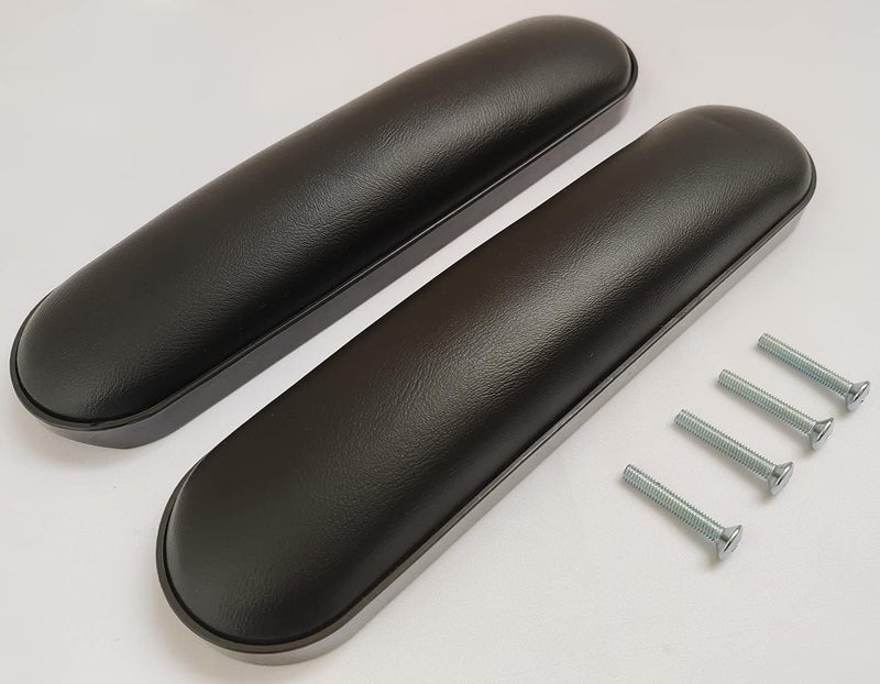 ComsenMed Universal Desk Arm Pad,Universal Desk Length (9-1/8") Wheelchair and Transport Chair Arm Pads w/Hardware, Replacement Vinyl Arm Pad Parts, Compatible with All Brands(1Pair,Black) - Image 1
